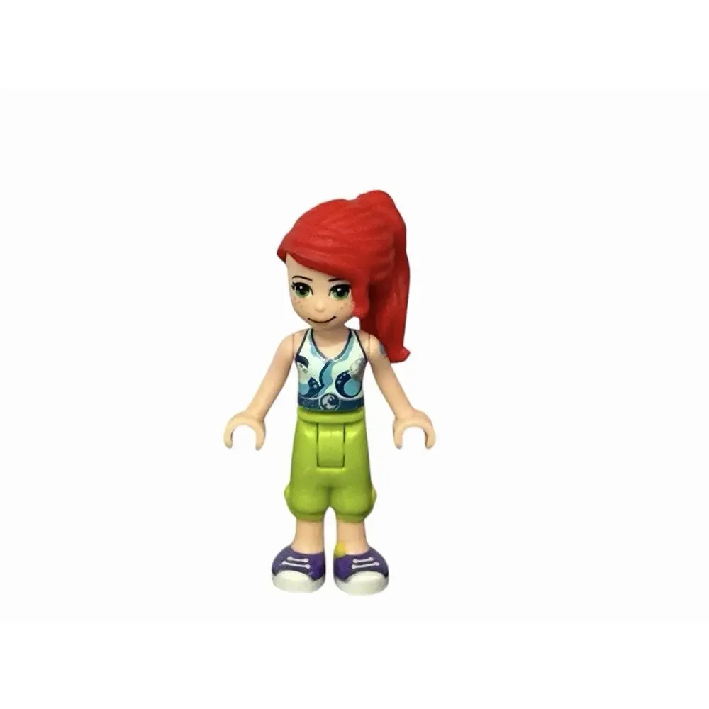LEGO Friends Minifigure Mia (frnd0367) Crop Top Lime Green Pants Red Hair